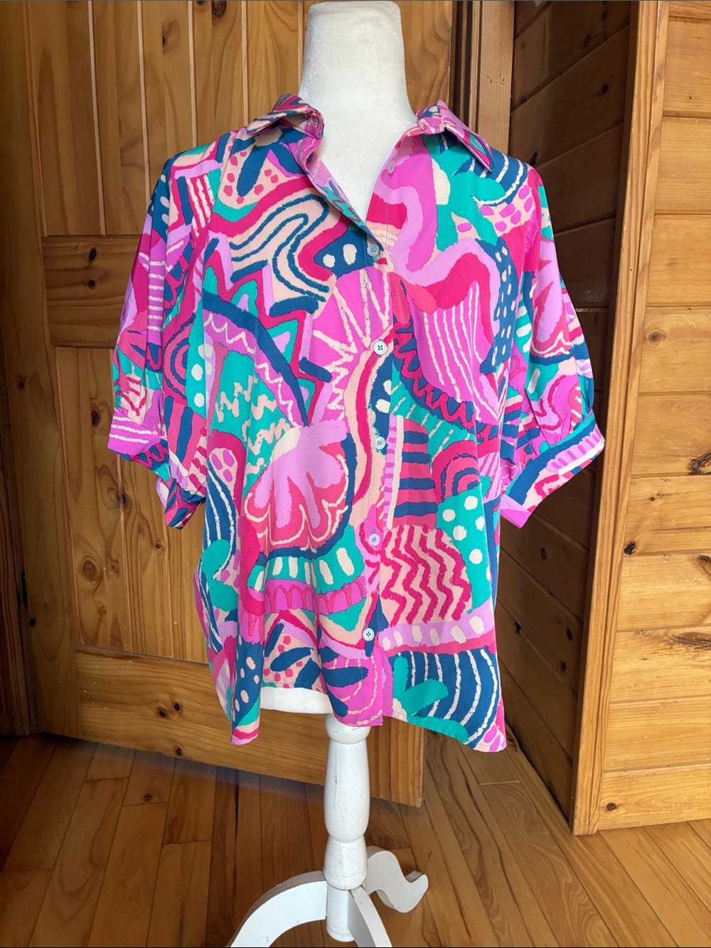 Boutique feminine bright color blouse
